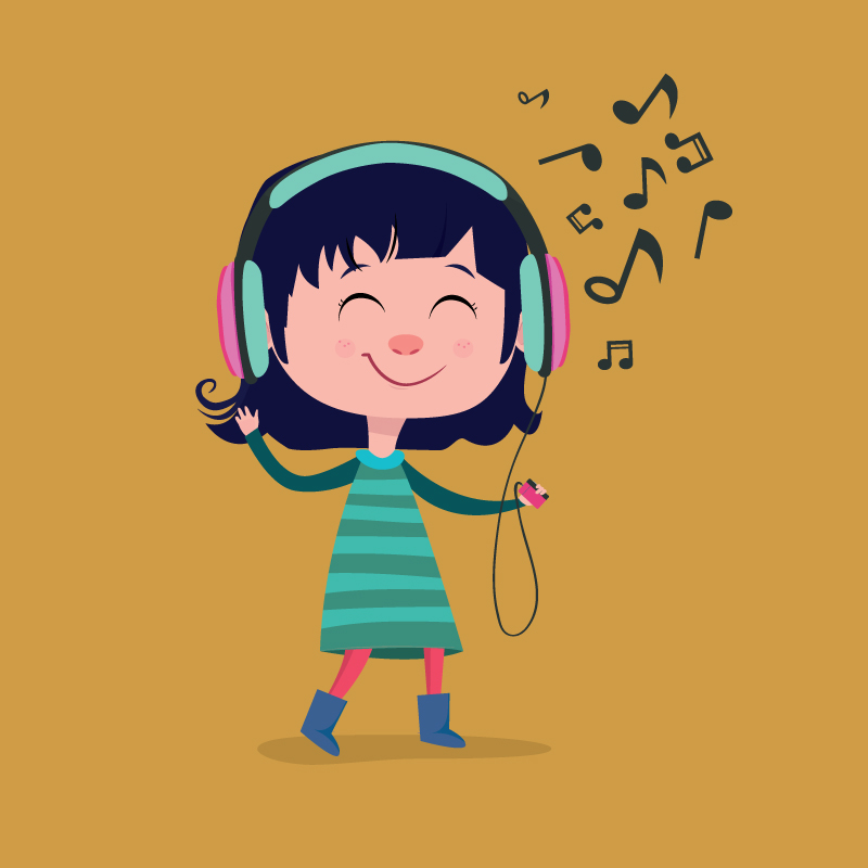 ילדה עם מוסיקה